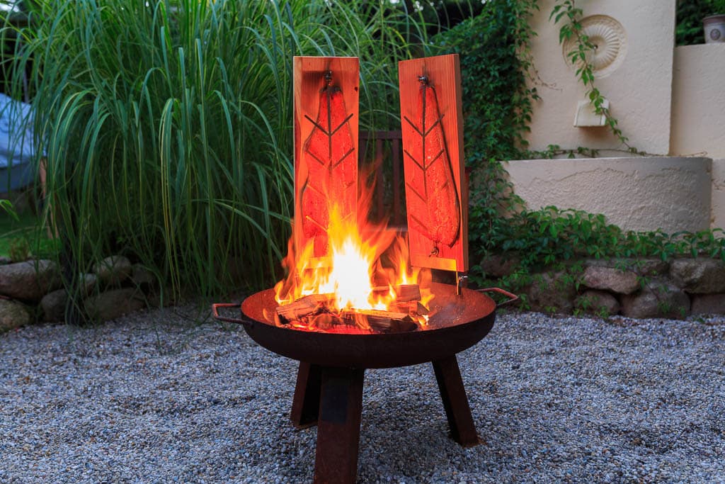 Flammlachsbrett 2er Set Buche Standard – doppelt stark