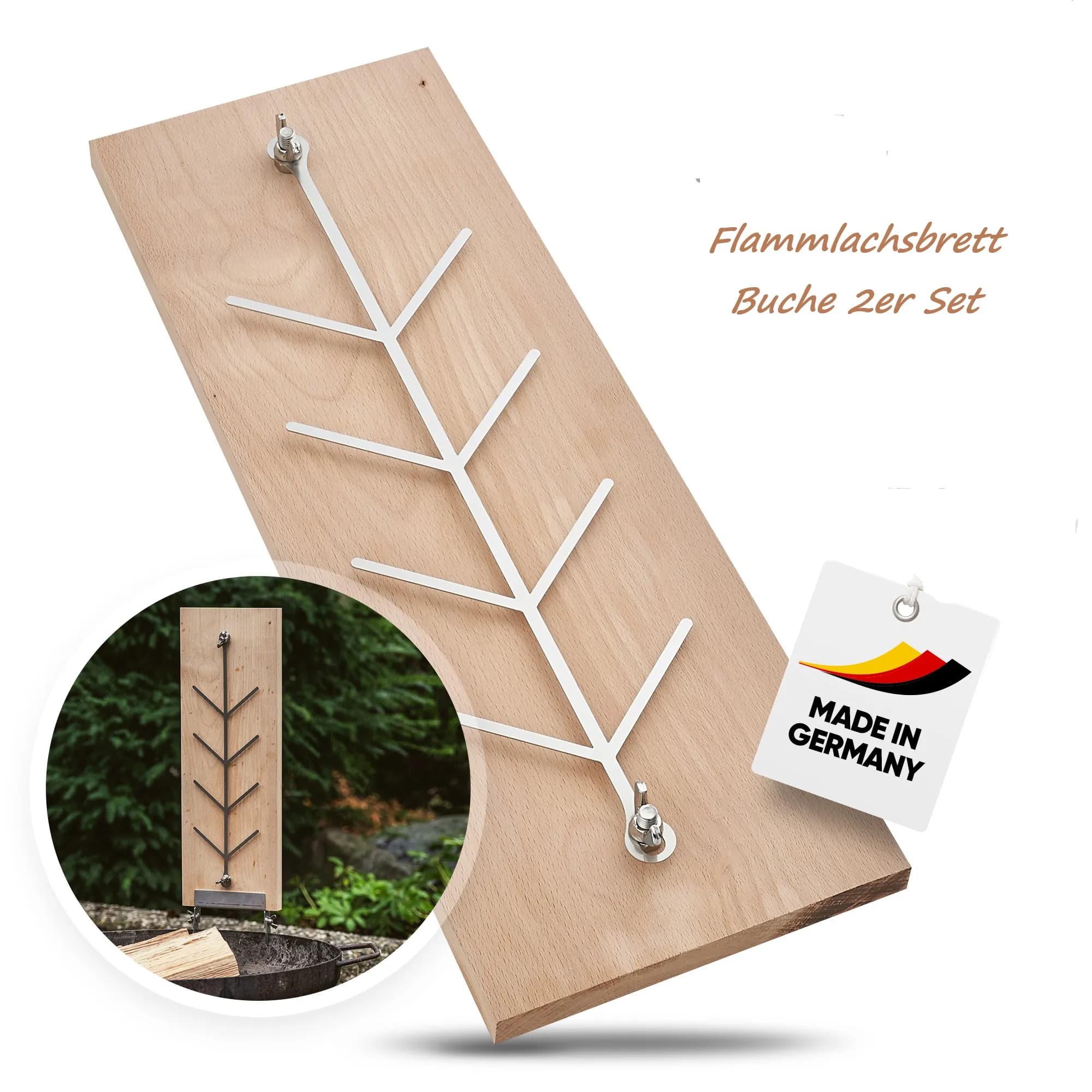 Flammlachs Rezept & Zubereitung – 2er Set Buche  2
