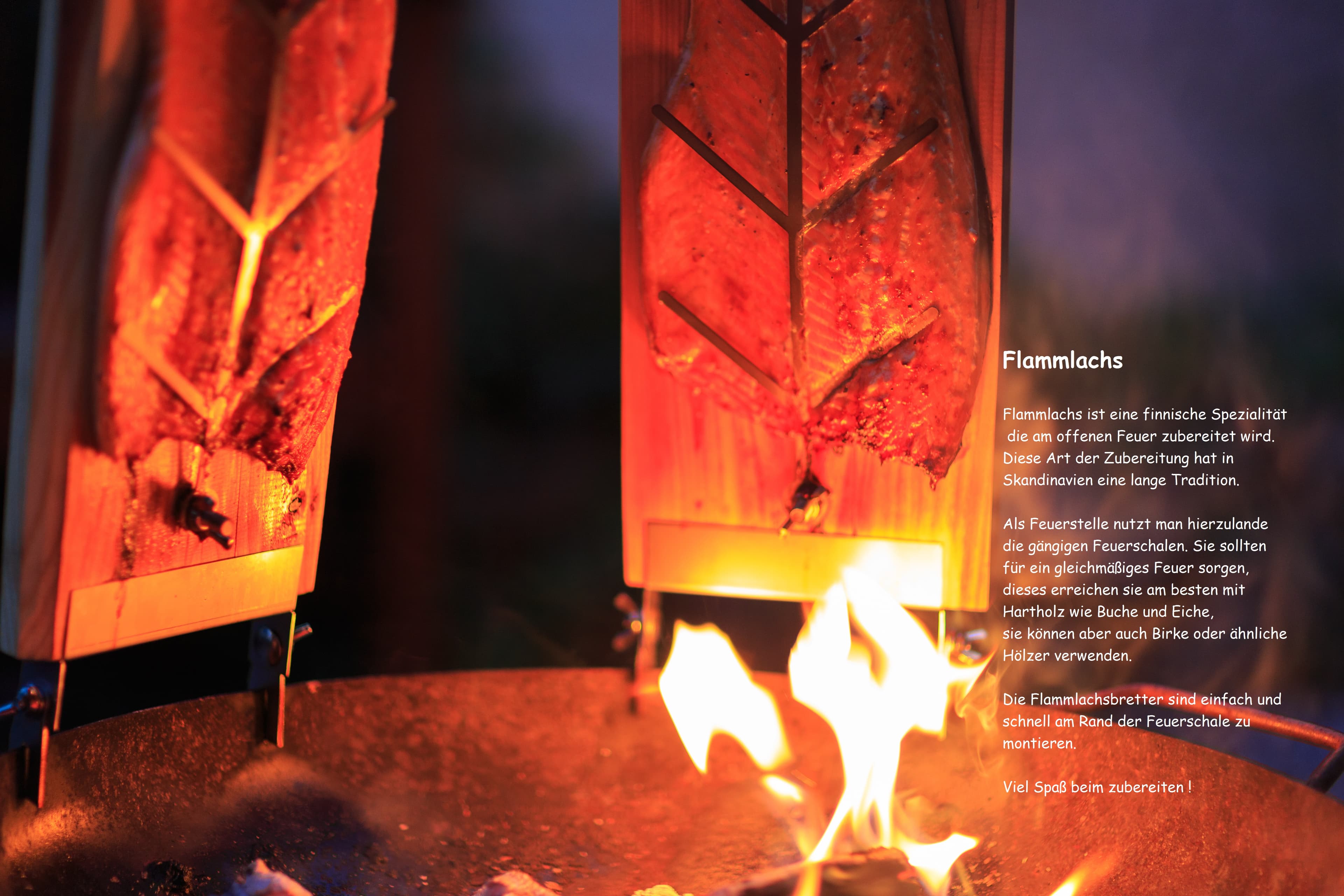Lachs am Feuer zubereiten – 2er Set Lärche von Flammlachsbrettl
