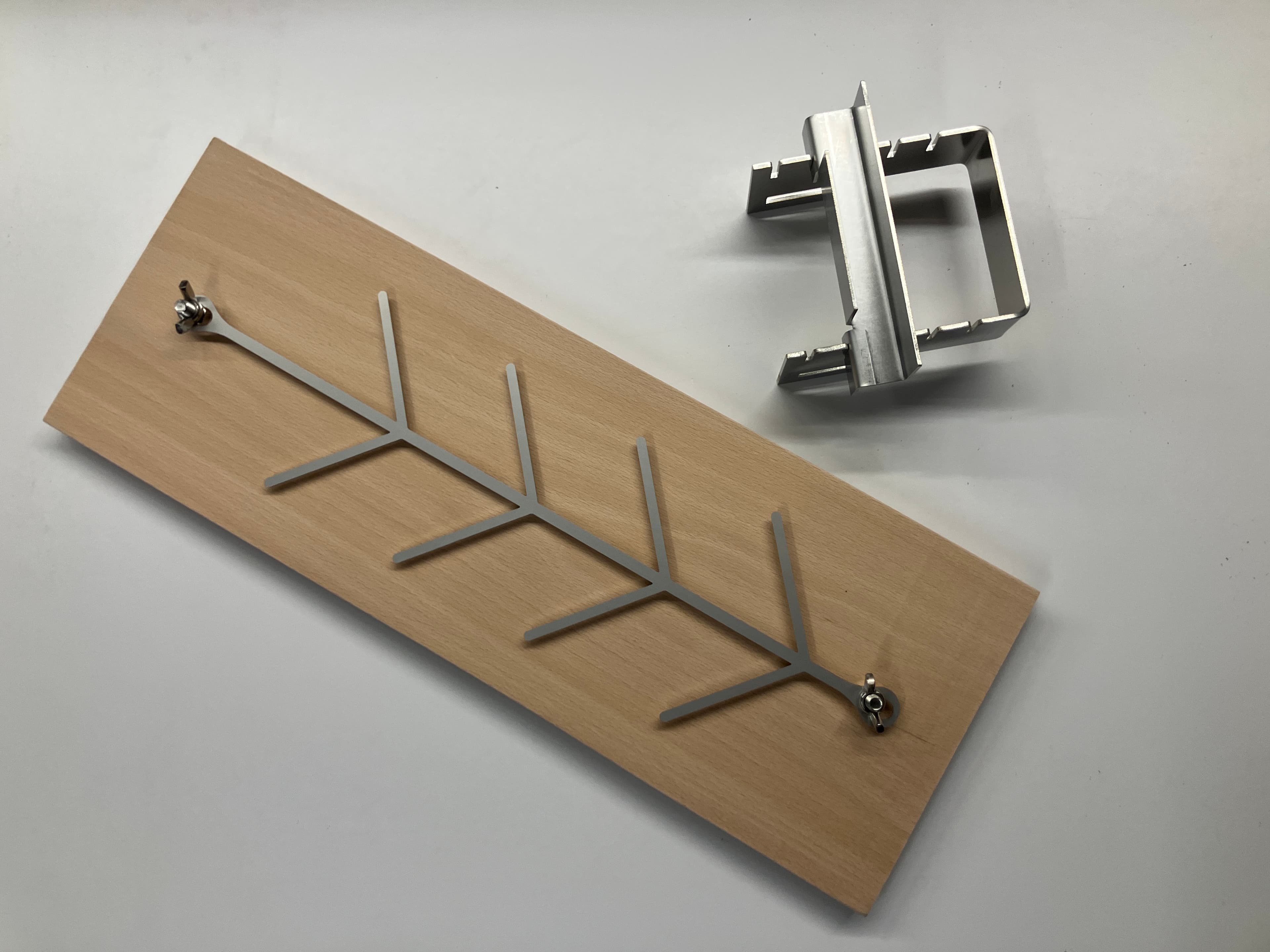 Flammlachsbrett Set mit Edelstahl Halterung | Flammlachsbrettl